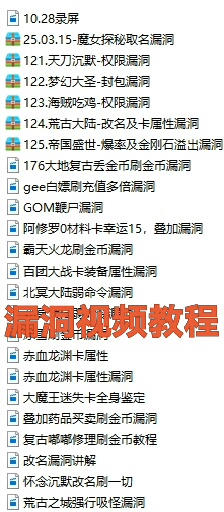 传奇SF漏洞视频教程，视频大小8.2G,适合动手能力强的玩家