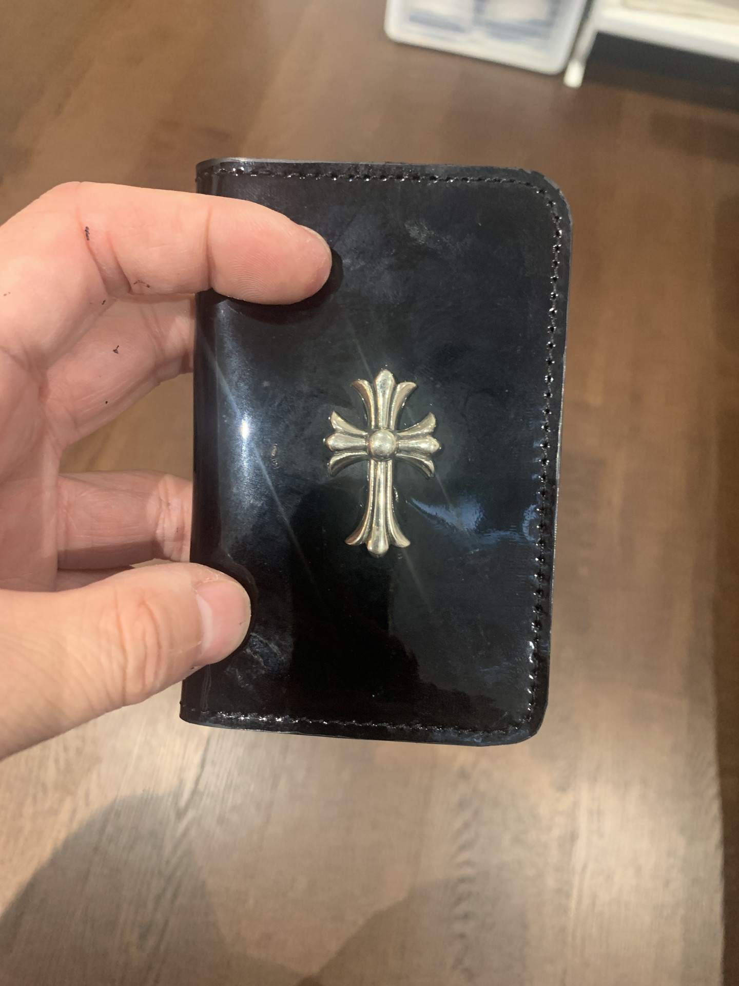 Handcrafted Cross Design Multi-Purpose Card Wallet & ID Holder