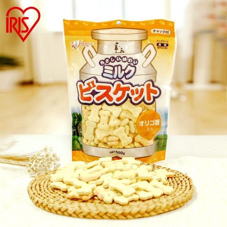 日本爱丽思IRIS狗狗牛奶味小馒头奖励零食补钙饼干通用宠物