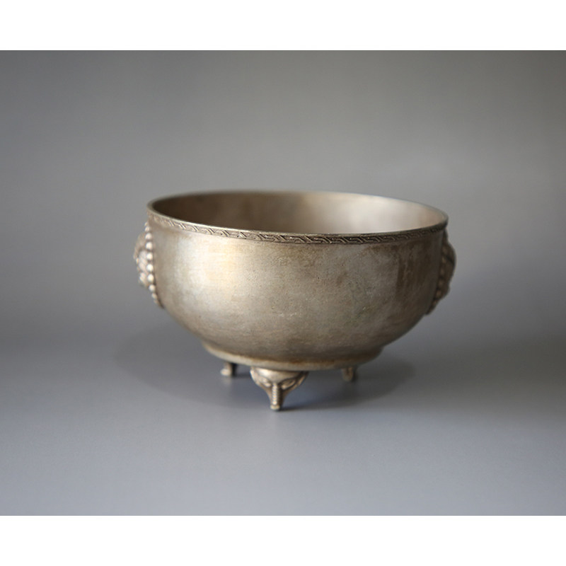 【鬼市】白铜三足香炉—y2583