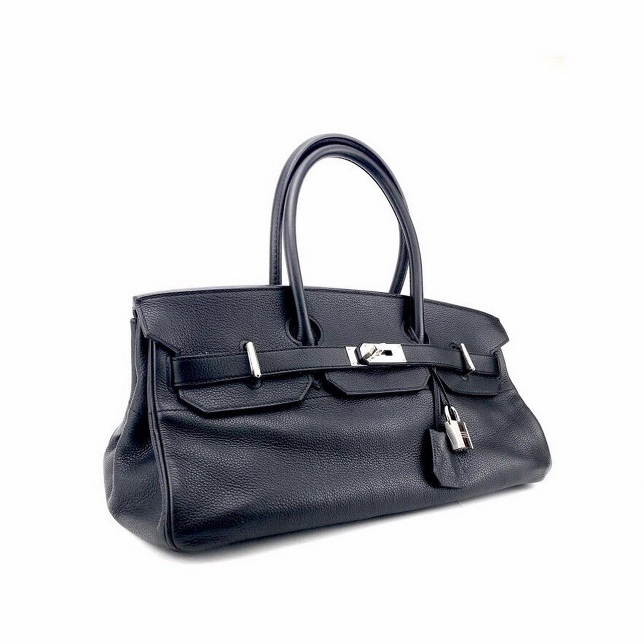 [中检][9.5新]hermes爱马仕shoulder birkin/hac黑色银扣783hr
