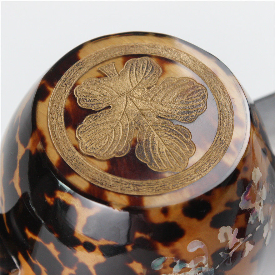 玳瑁家徽纹描金福锤 共箱0507051