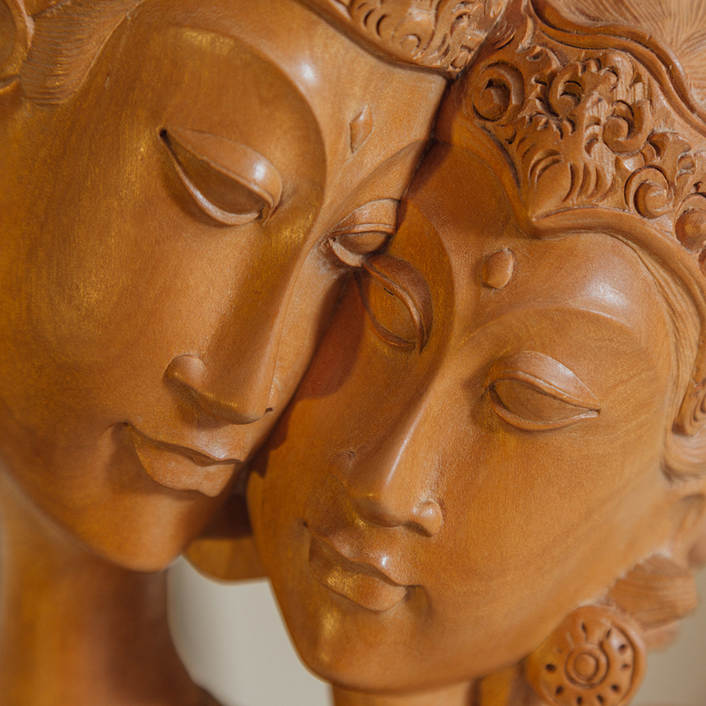 木雕人像摆件装饰品艺术家居摆设泰国风格情侣木制创意雕刻摆件