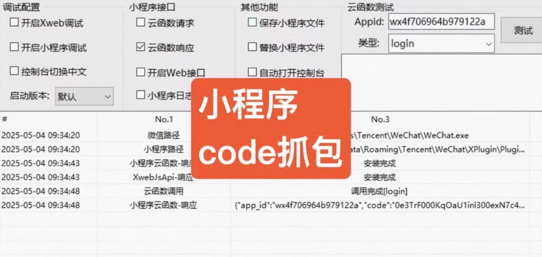 【自动发货】小程序code授权获取云函数接口hook抓包，支