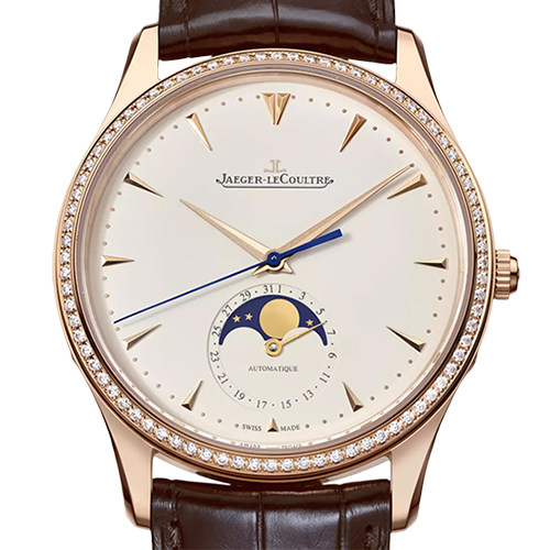 活动价[9.5新]积家大师18k玫瑰金镶钻自动机械男表1362501