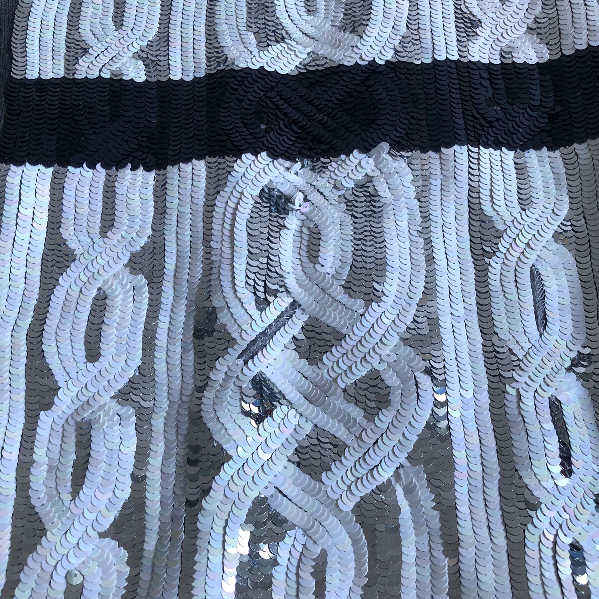 Dior Gray Sequined Knit Sweater — detail
