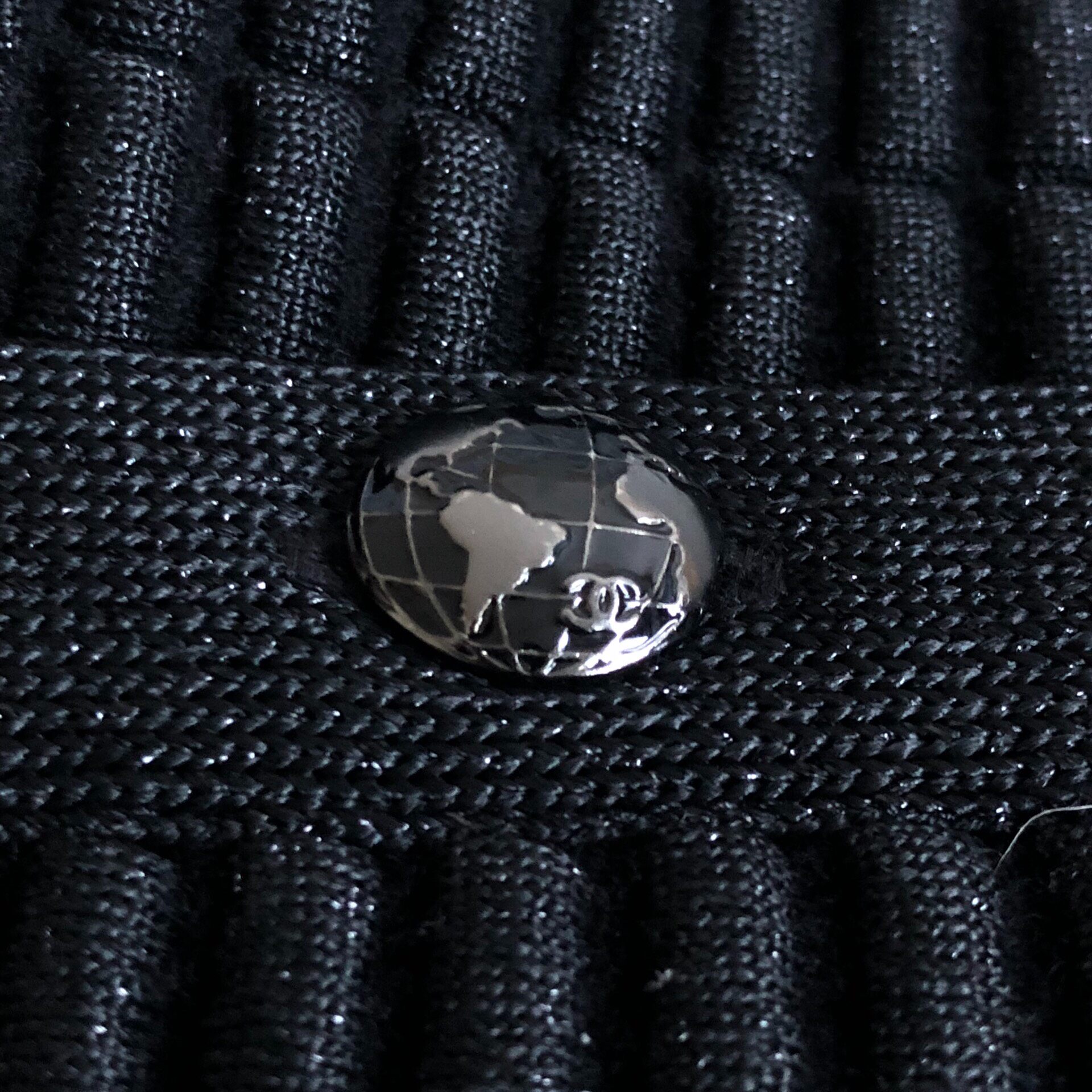 Chanel Black Quilted Sparkle Skirt — label