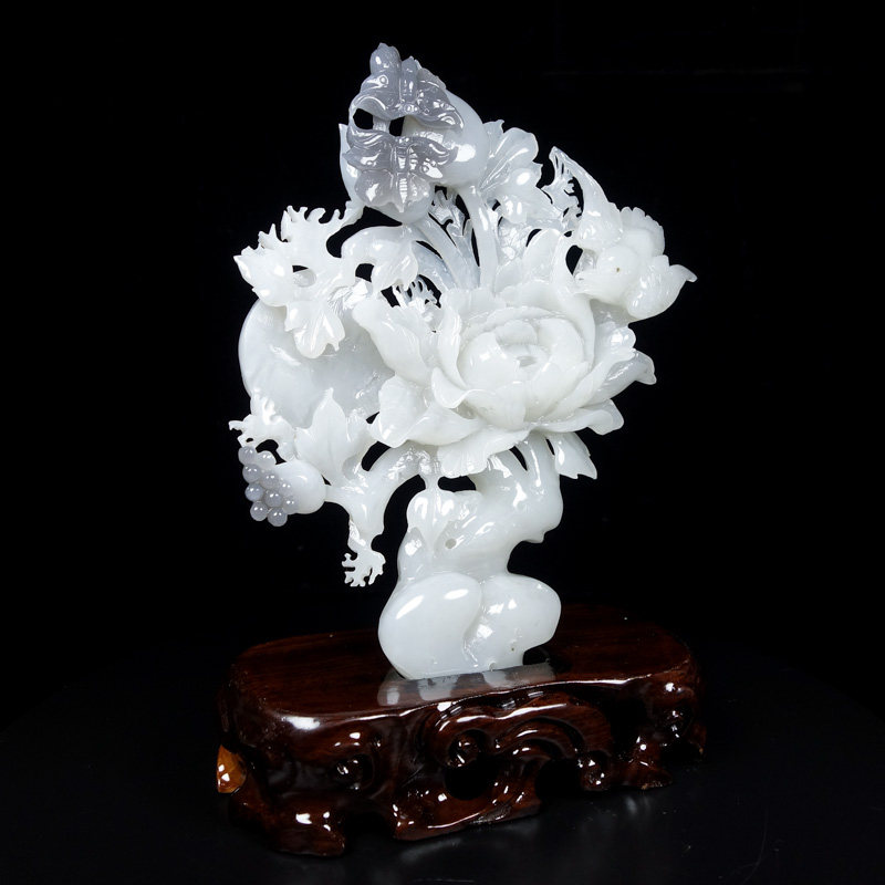 进直播间领福利【鸟语花香】精雕和田玉花鸟摆件 253g hk2032