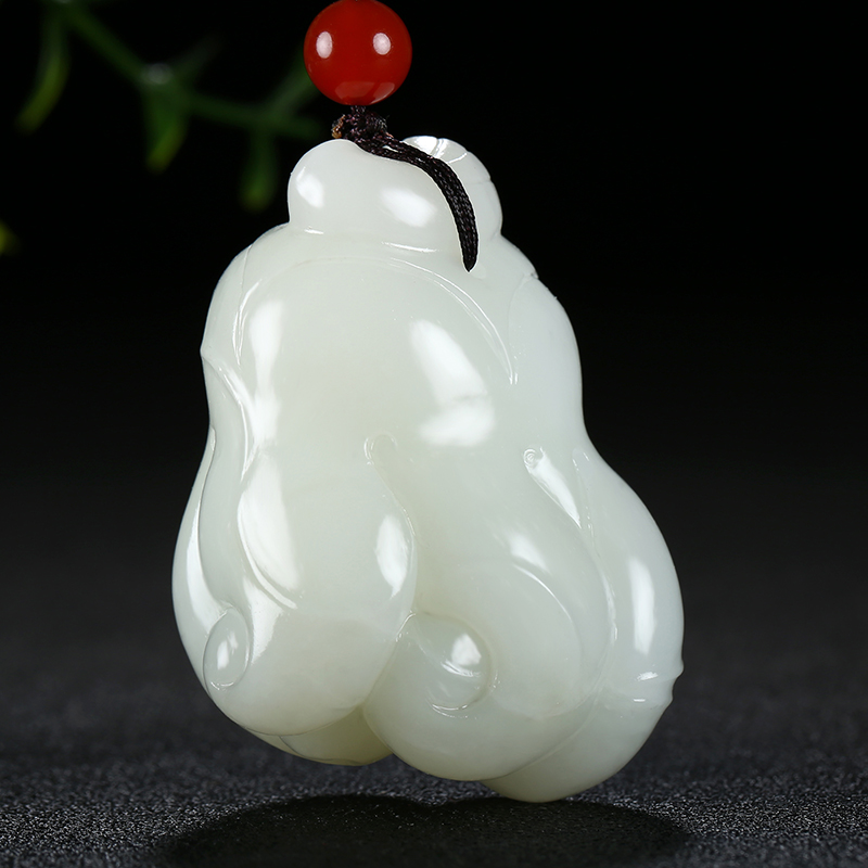 【福气绵绵】王保东工作室出品和田玉白玉佛手瓜手把件杯73.75g