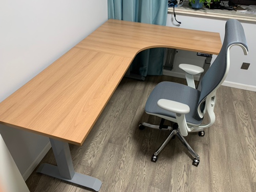 senlon电动升降桌l型办公电脑桌站立式台式电脑书桌转角工作台