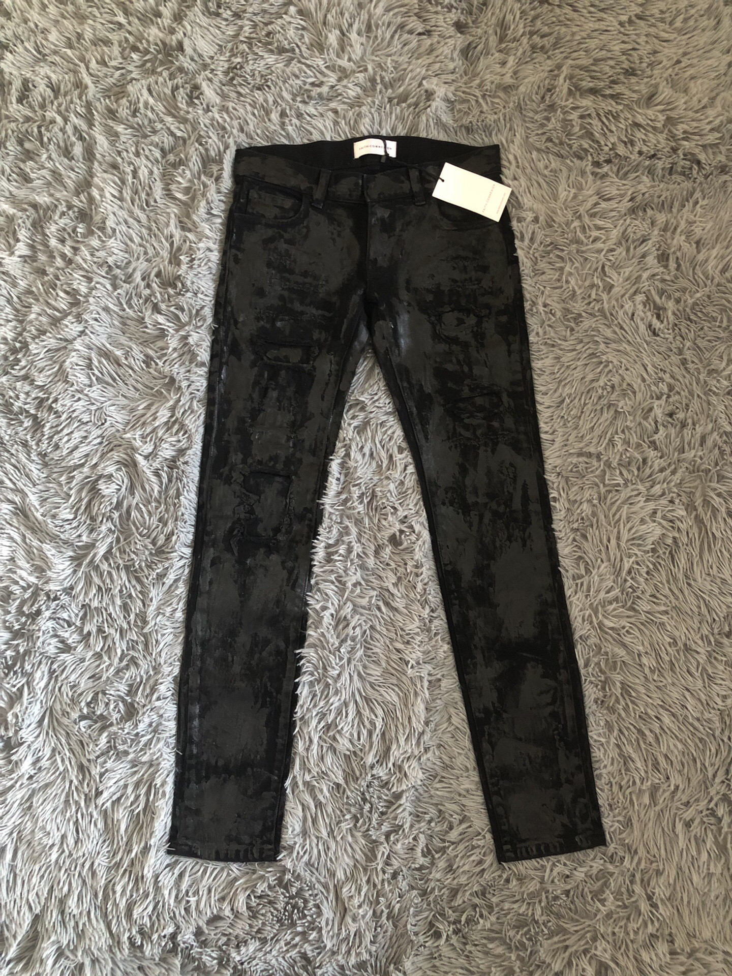 Faith Connexion Paint Splattered Distressed Jeans