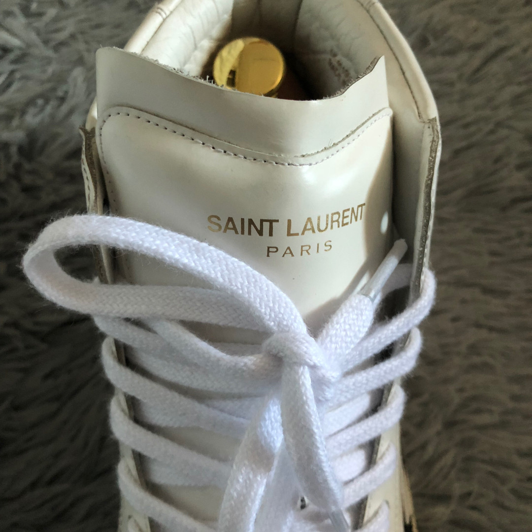 Saint Laurent High-Top Palm Tree Sneakers — back