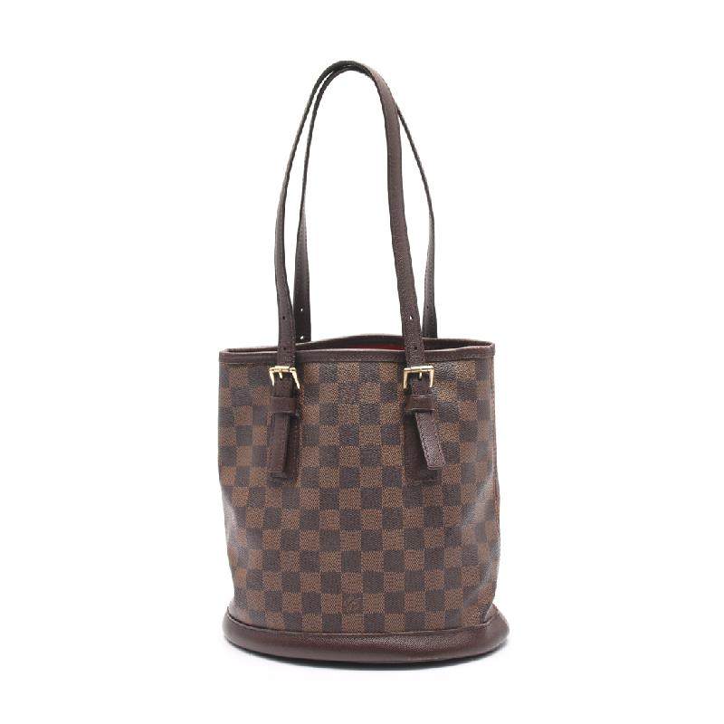 [无保留价9.0新]路易威登lv女士棋盘格手提包托特包pvc茶色477258