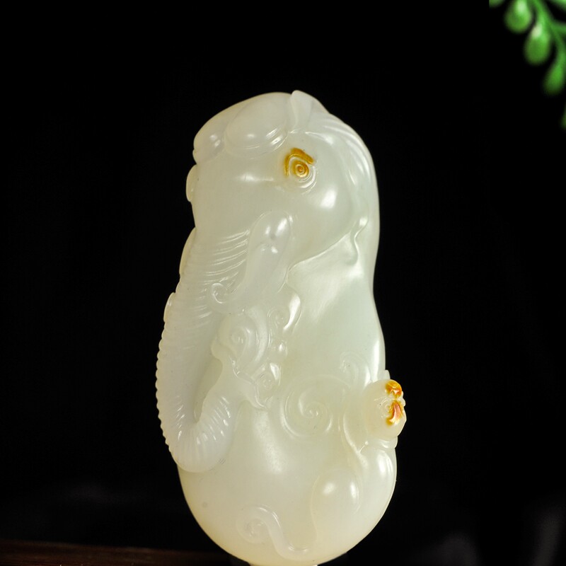 中国玉雕大师魏玉忠 和田玉 吉祥如意手把件 100g