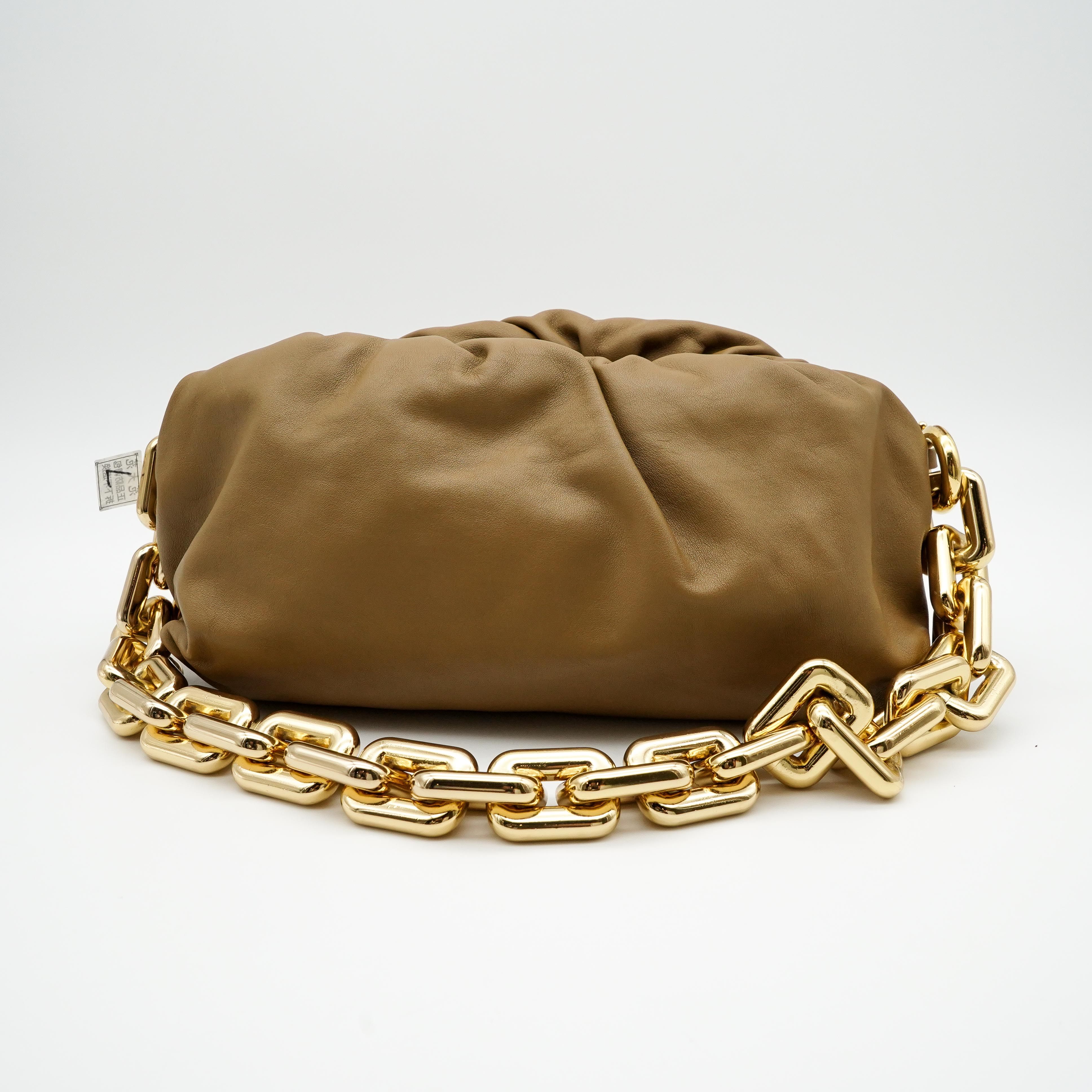 98新bv葆蝶家chain pouch手拿包云朵包柚木色单肩斜挎现代女包