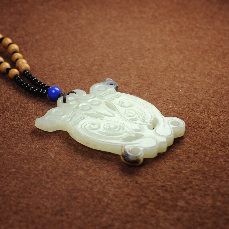 中国玉雕大师魏玉忠 和田玉 仿古挂件 24g