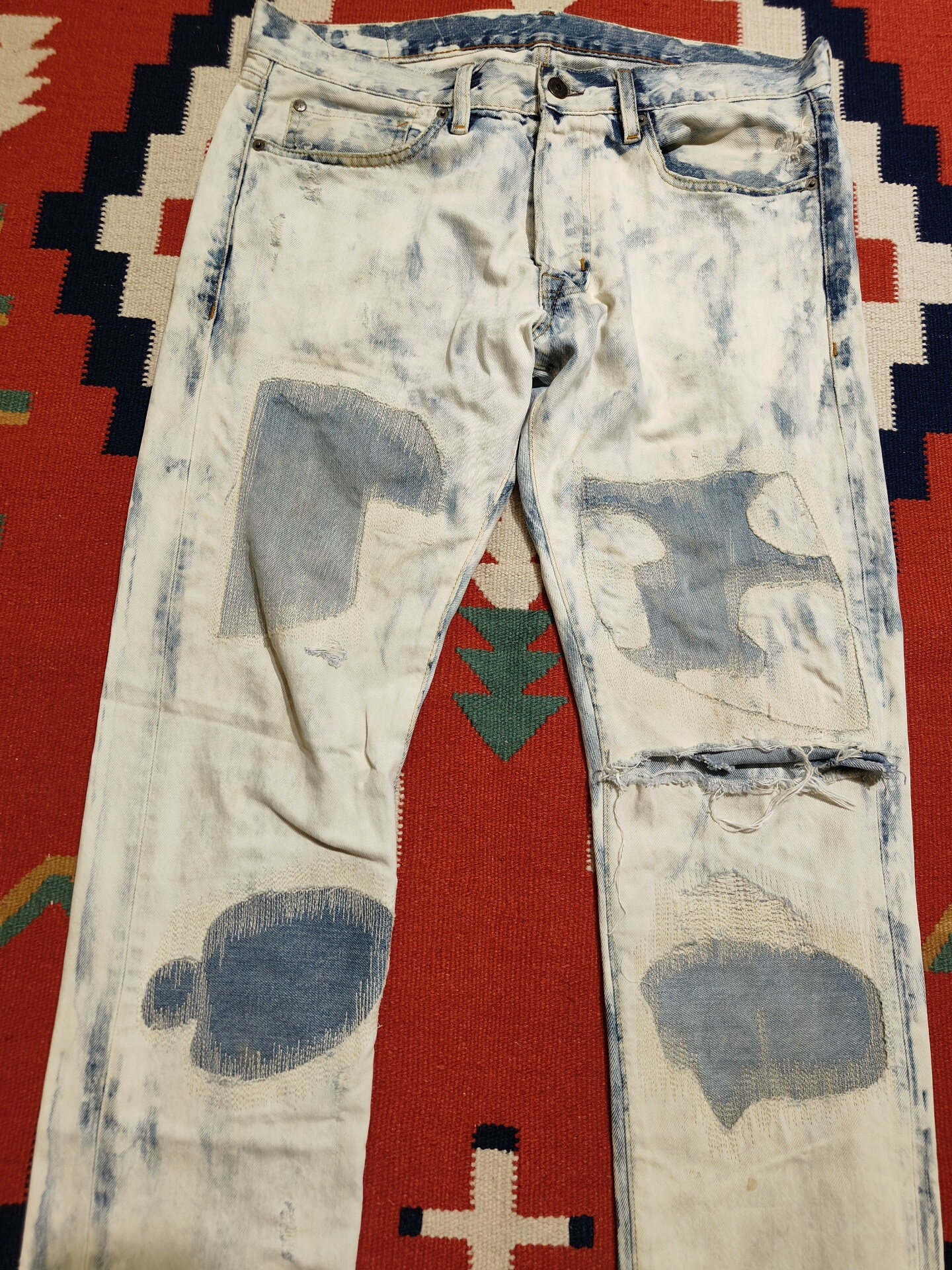 RRL Ralph Lauren Tie-Dye Denim Jeans — detail
