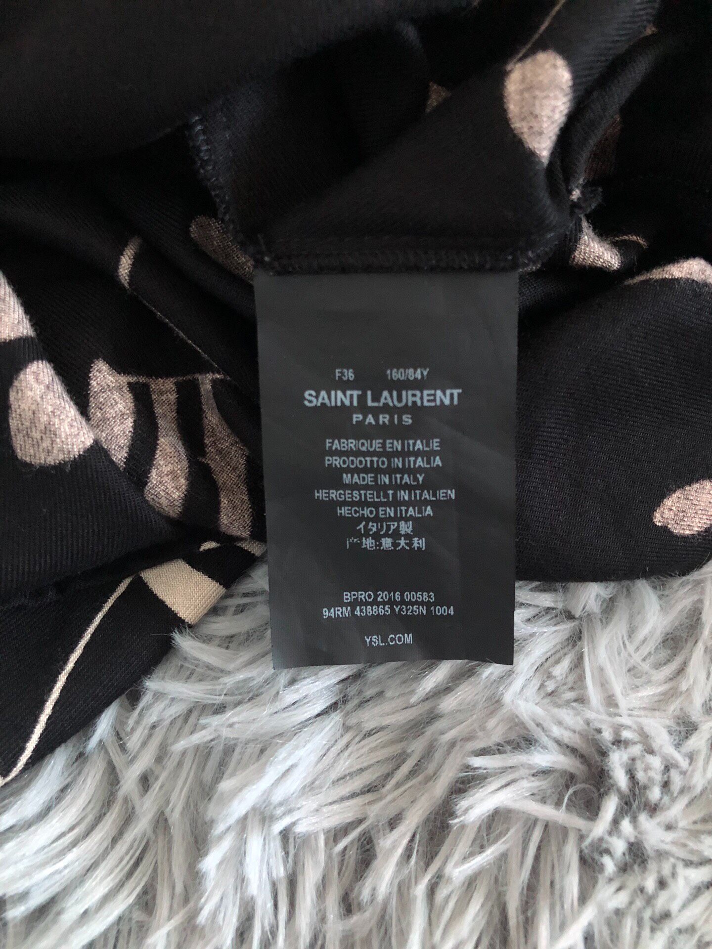 Saint Laurent 16FW Music Note Shirt Dress — back