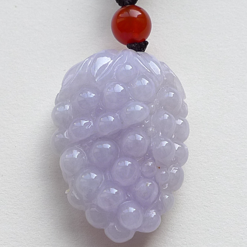 翡翠a货老坑浅紫葡萄 20.34克