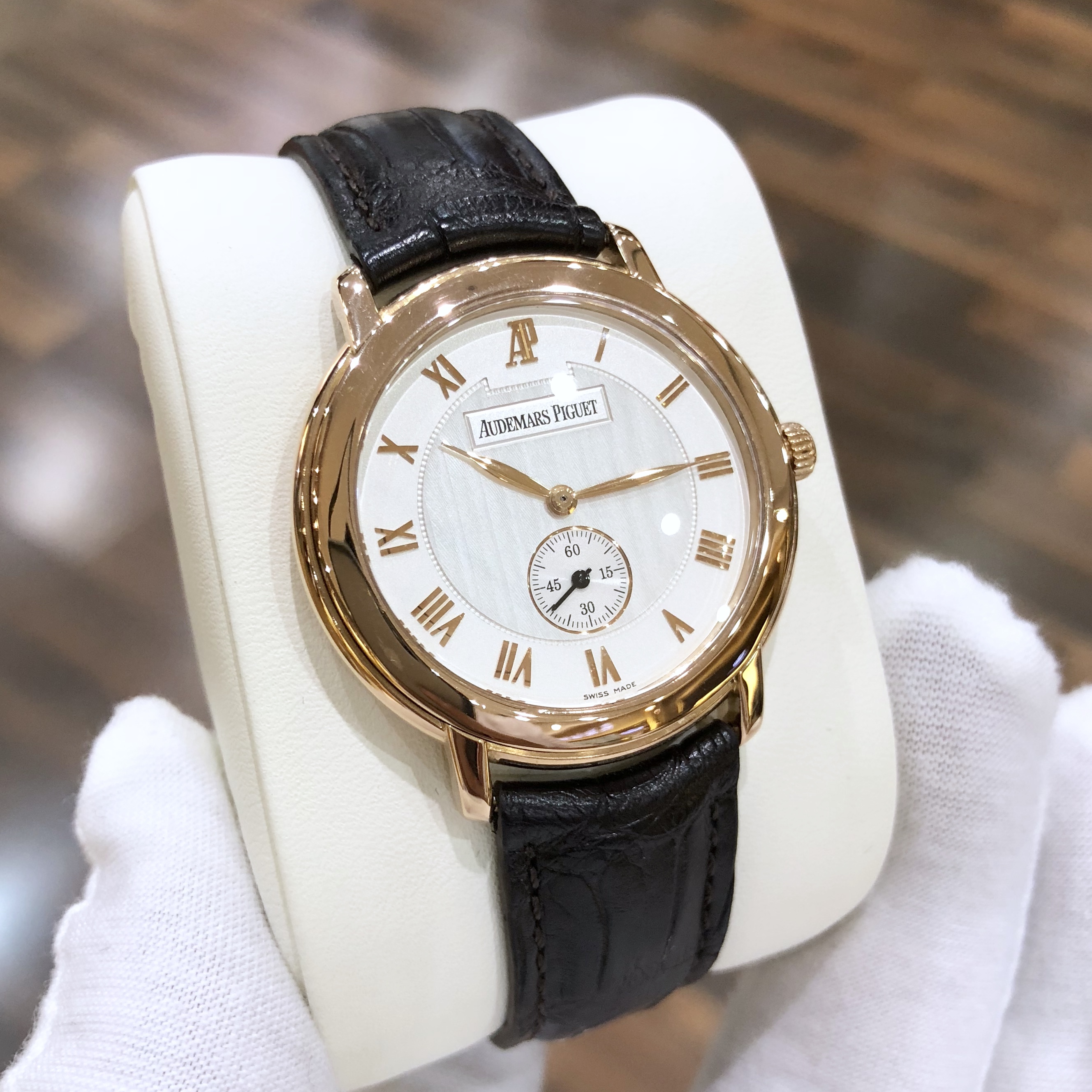 [免费送检][9.5新]爱彼手表男表18k玫瑰金36mm手动机械 爱彼男表