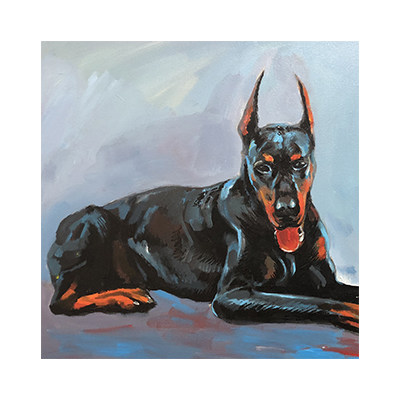 桃园画会秘书长 陈怡舟 原创《蓝狗n2》可合影