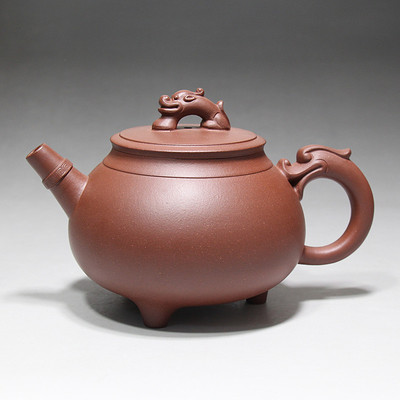 中国紫砂艺术名人夏淑君《三脚吉祥壶》520cc