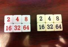 16#牙黄色方角倍数骰子16MM教学道具数学珠心算用品16号数字色子