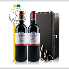 法国进口红酒 包邮带酒具 拉菲传说干红礼盒双支装红酒葡萄酒