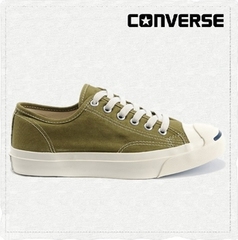 CONVERSE匡威旗舰店 Jack Purcell 开口笑军绿男女帆布鞋136862C