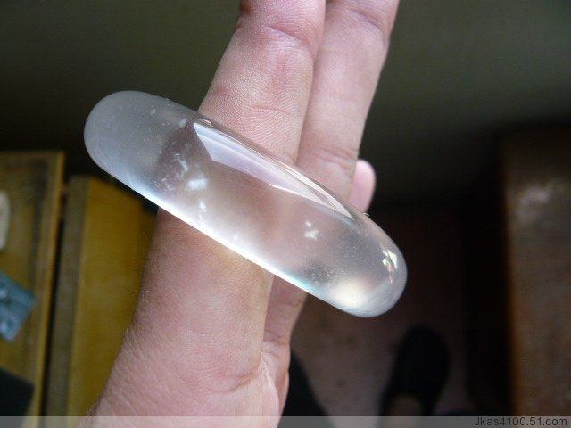 54号圈口水沫子手镯玉手镯 水沫玉手镯天然a货玉石手镯玻璃种玉镯