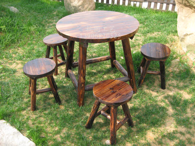 Carbonized wood Anticorrosive wood Garden furnishings/Leisure furniture/Bar chairs/outdoors Patio tables and chairsin the Outdoor/Mountaineer/Camping/Travel Goods , Outdoor Furniture , Outdoor Chair Set category - from Buy2taobao.com to provide professional Taobao agent buy service
