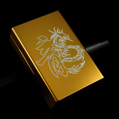 个性烟盒20支装超薄男自动便携滑盖来福创意金属烟盒激光雕刻 龙