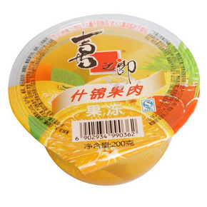 喜之郎杯装果肉果冻200g什锦/ 黄桃/蜜桔味4味可选办公室零食包邮