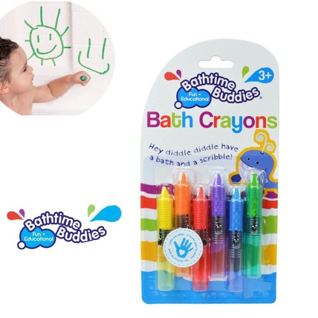 原装bath crayons正品 洗澡蜡笔轻松擦洗无痕无毒食品级不易折断