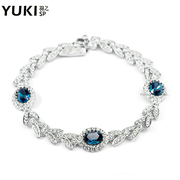 YUKI jewelry bracelet women''s Sapphire Blue Crystal ring fashion Europe and retro Valentine''s Day surprise gift jewelry