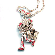 Smiling post cute Bunny rhinestone pendant Necklaces Pendants Jewelry Accessories female pendant jewelry