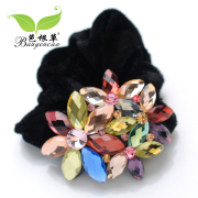 Bagen grass-Crystal hair accessories Korean imports hair ponytail hair rope Korea rhinestone flower flower hair accessories