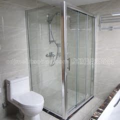 三联动方形淋浴房 卫生间浴室玻璃隔断屏风推拉门 成都非标定制
