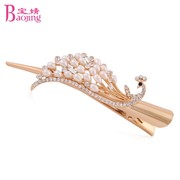 Baojing Korea jewelry hair clip flower head made by Peacock clip big duck-billed Chuck issuing women free shipping bridal tiaras