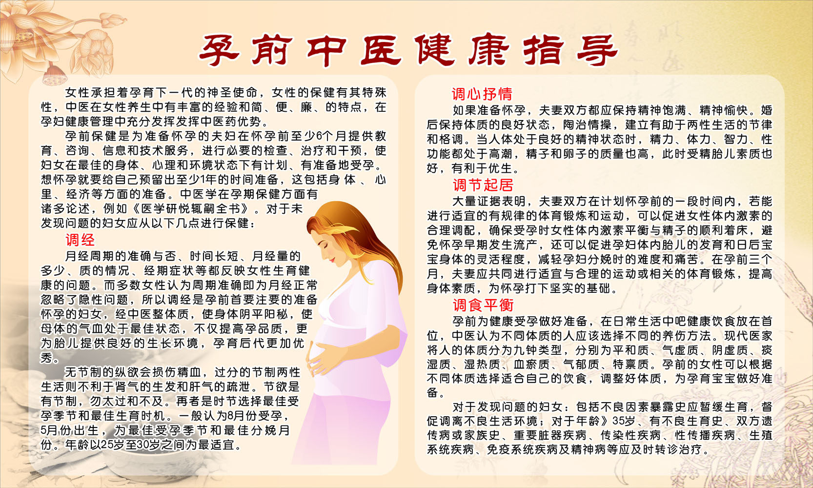 海报印制展板素材孕前中医保健指导写真