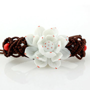 Handmade pink Lotus Lotus bracelet hand Kung Fu woman folk style ceramic jewelry new year gift