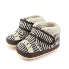 天使之婴 保暖婴儿鞋秋冬款棉鞋 6-9个月宝宝鞋防滑幼儿鞋子软底