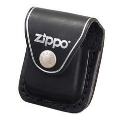 芝宝 zippo专柜正品zipoo芝宝zppo煤油打火机 黑色铁扣式皮套