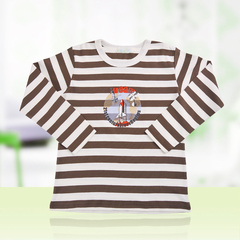 2-8岁春秋季男童欧美风格精梳纯棉秋装圆领长袖T恤衫印花打底衫