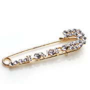 Smiling Korean version of posting letters Crystal rhinestone brooch women fancy brooch pin clasp Korea jewelry