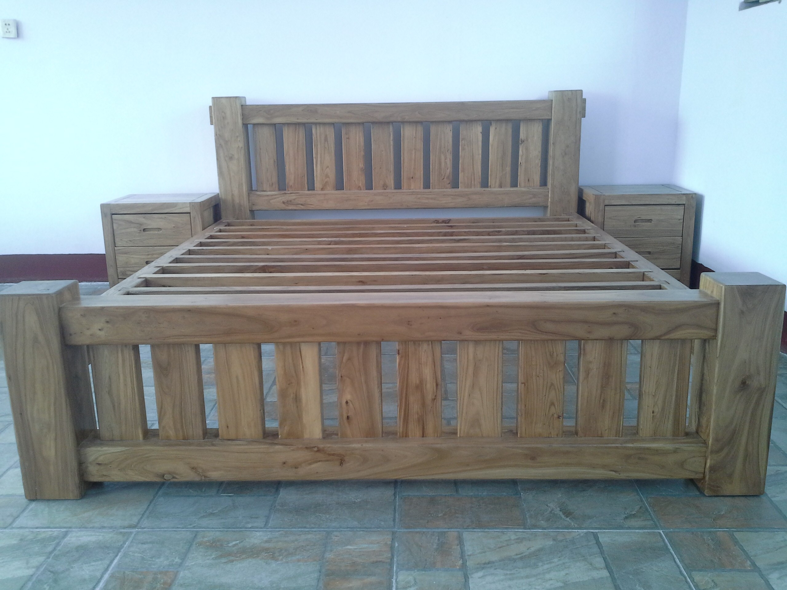 徐氏木业老榆木家居中式全实木家具卧室老榆木大床双人床 三件套