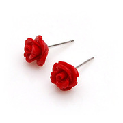 Smile rose flower silver stud earrings are hypoallergenic earrings Korean Flower Earrings ear jewelry