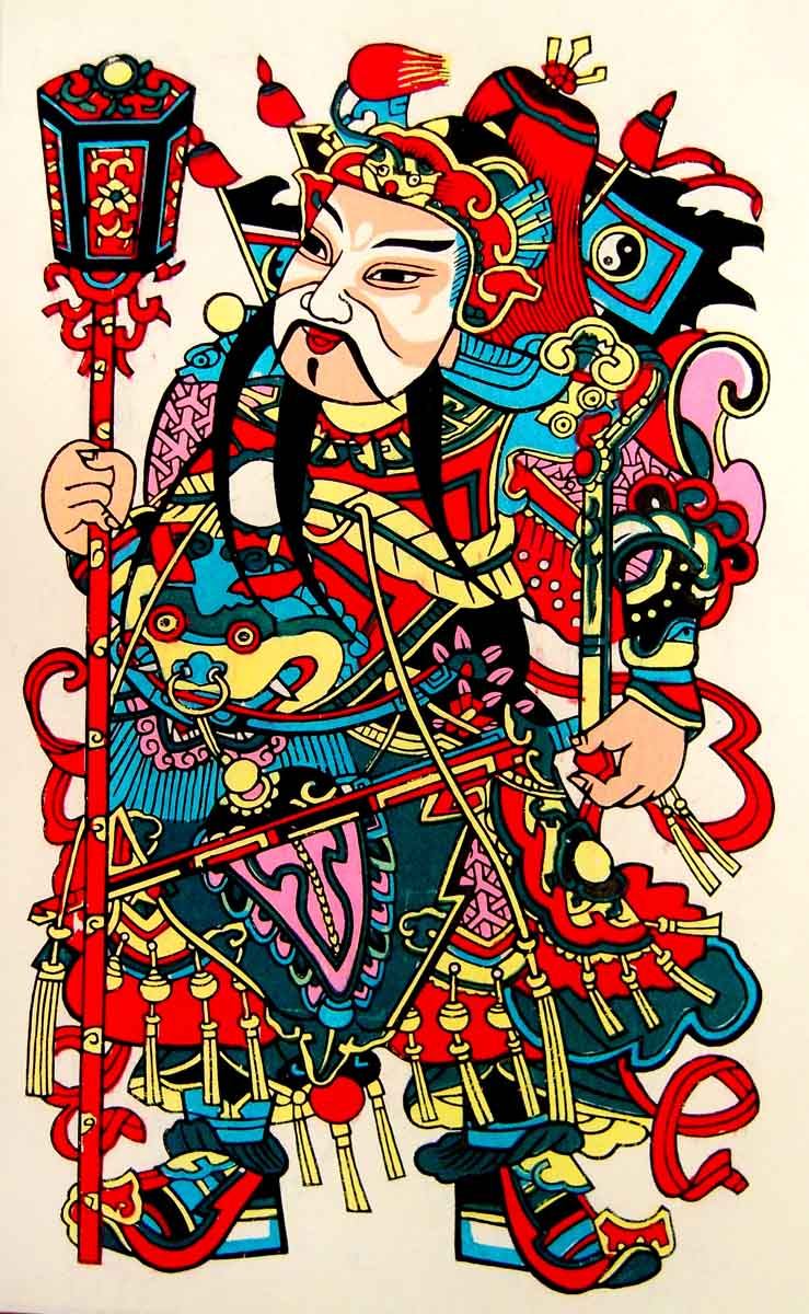 海报印制壁画挂画装饰画素材门将门神图片墙画写真