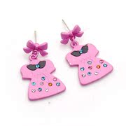 Smiling ornament-encrusted dress Korean Stud Earrings fashion jewelry Korean 351535