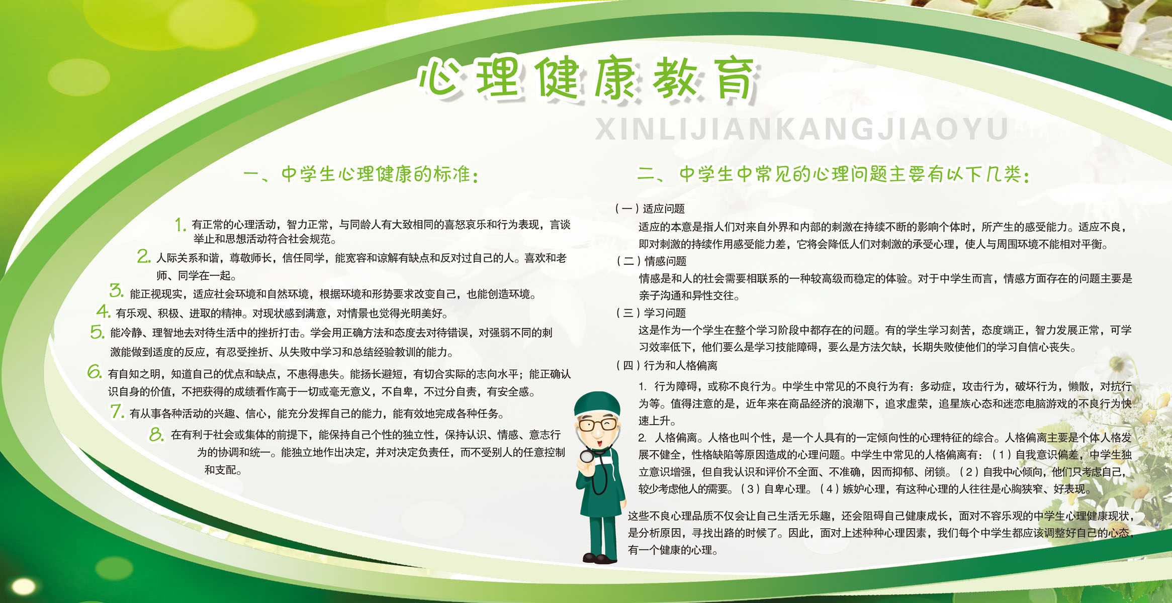 海报印制展板素材中学生心理健康教育标准种类写真